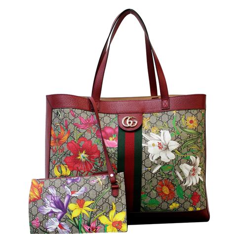 gucci floral travel bag|gucci tote bag with zipper.